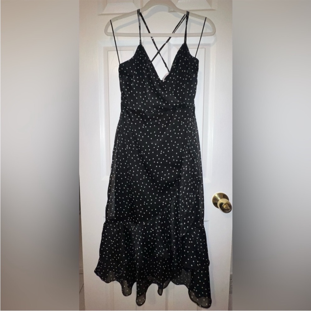 Miami Black and White Polka Dot Midi Dress - Picture 5 of 6